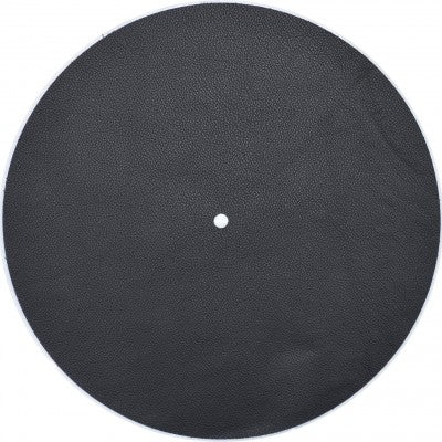Leather Turntable Platter Mat - Black Split