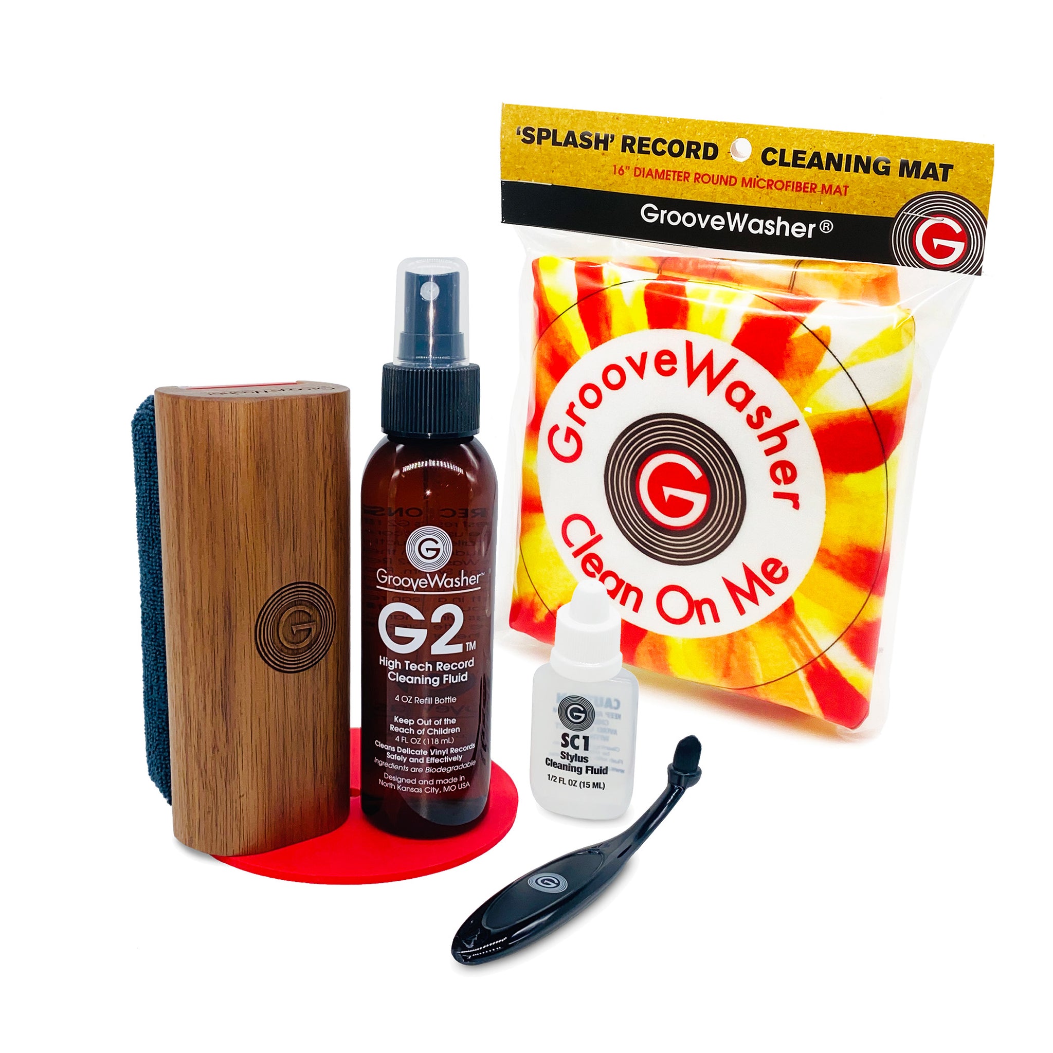 Gift Bundle | Walnut Record Cleaning Kit &  SC1 Stylus Kit & Record Cleaning Mat
