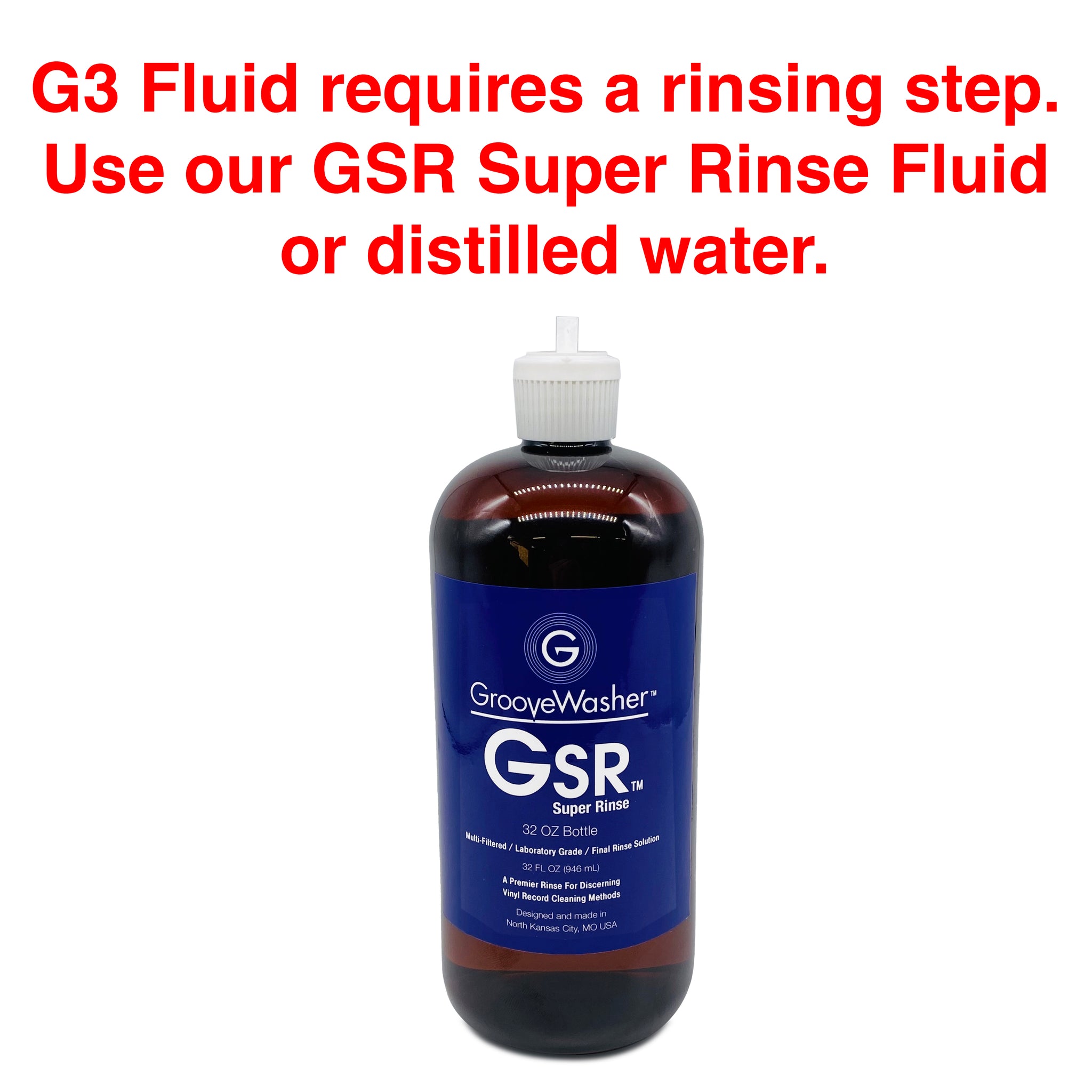 GrooveWasher G3 Two-Step Record Cleaning Fluid - 8oz Bottle