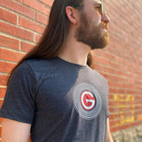 Gray Adult T-shirt with Big G GrooveWasher Meatball logo on chest